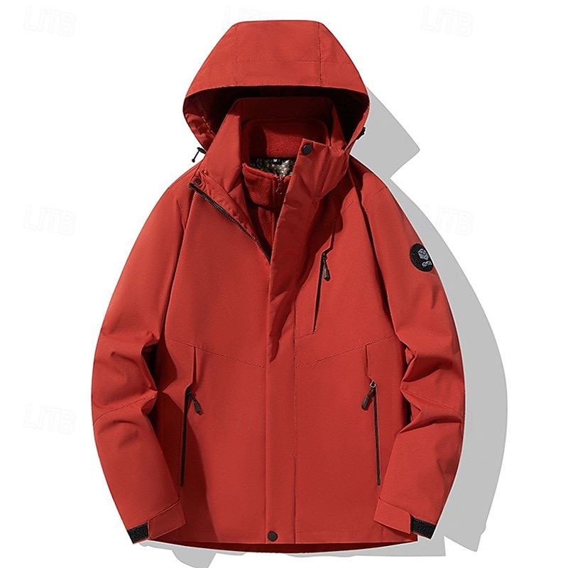 Women's Hiking Jacket Outdoor Waterproof Windproof Hiking Outfits Hiking Clothes Spring Autumn / Fall Top Camping / Hiking / Caving Running Solid Color Dark Pink Pink Red2