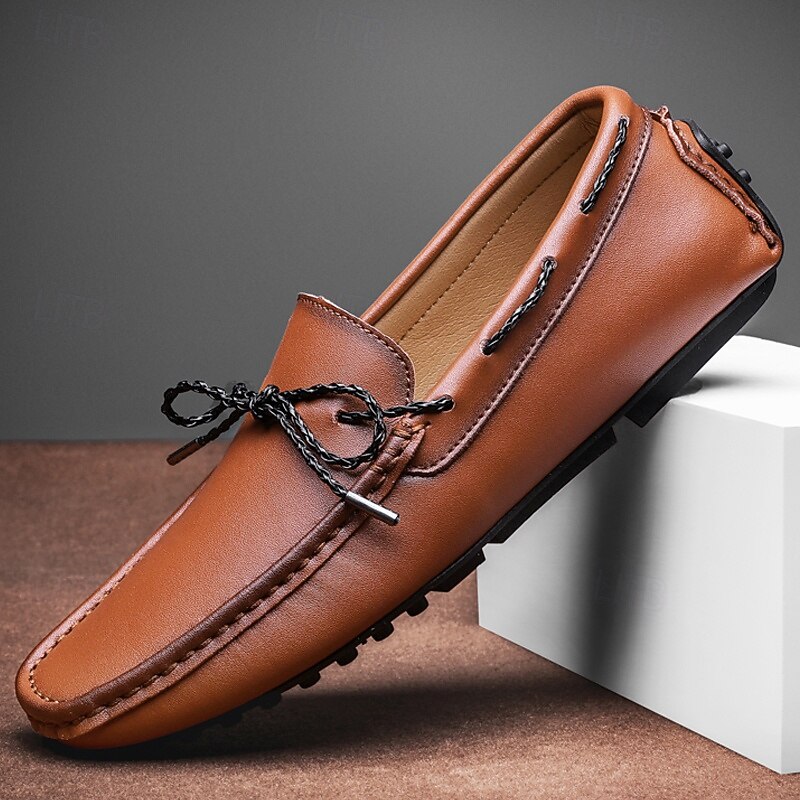Brown  Moccasins for Men – Classic Slip-On Shoes with Hand-Stitched Details, Suitable for Casual and Formal Occasions