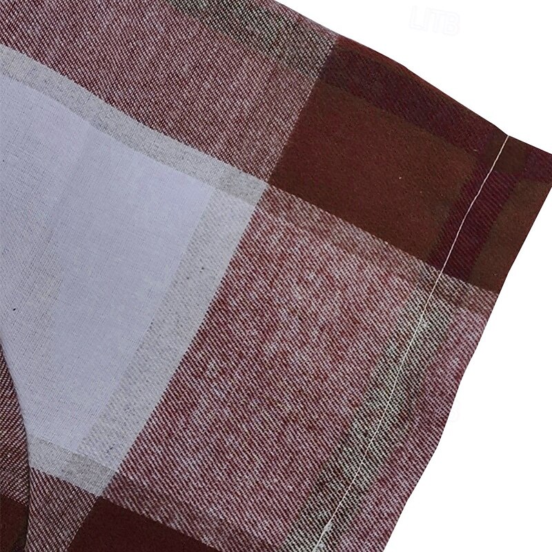 Men's Shirt Summer Shirt Casual Shirt Beach Shirt Button Up Shirt Red Blue Brown Green Short Sleeve Plaid Hooded Vacation Hawaiian Pocket Clothing Apparel Polyester Fashion Casual Comfortable4