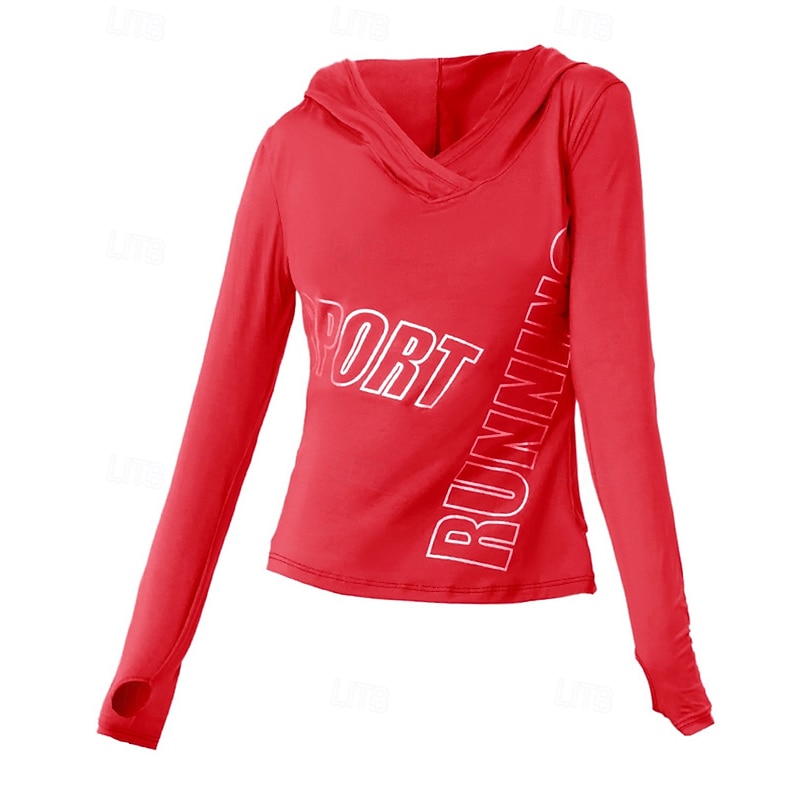 Women's Running Top Sports Sweatshirt Long Sleeve Top Athleisure Solid Colored Sun Protection Breathable Outdoor Running Yoga Sportswear Activewear White Red Blue4