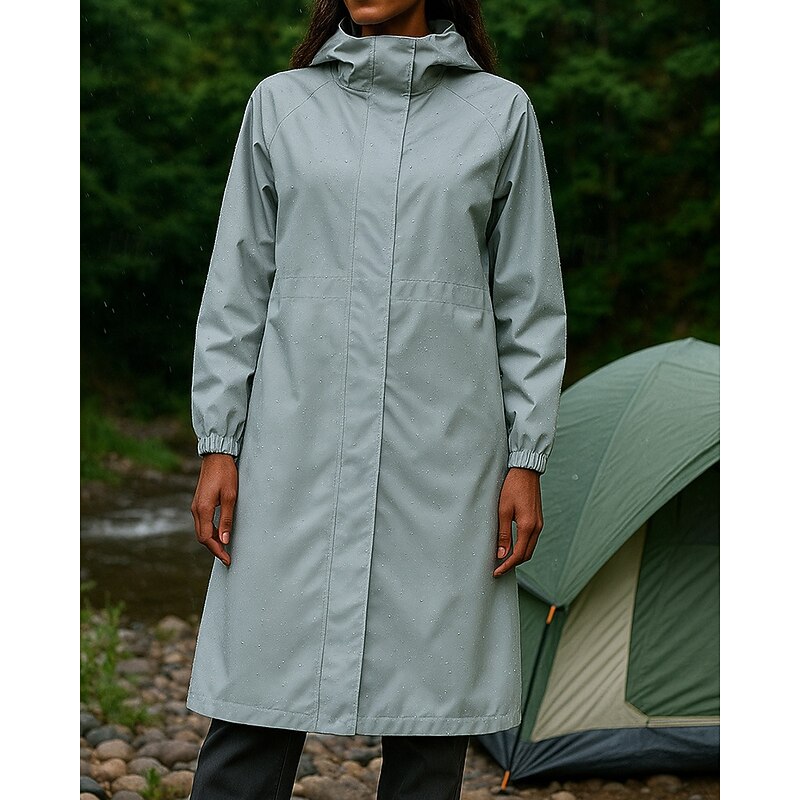 Women's Hiking Jacket rain coat Outdoor Waterproof Hiking Outfits Hiking Clothes Spring Autumn / Fall Top Camping / Hiking / Caving Running Solid Color Blue