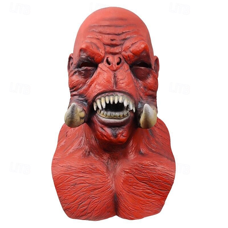 Halloween Orc Mask for Adults, Realistic Scary Costume Latex Face Mask, Full Head Monster Mask for Cosplay, Party, and Haunted House Decor3