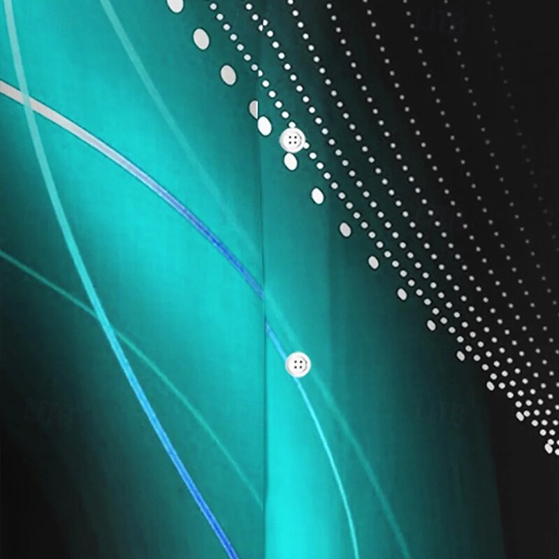 Men's Geometric Gradient Waves Shirt Summer Shirt Button Up Shirt Short Sleeve Fashion Casual Outdoor Vacation Dailywear Summer Spring Turndown 3D Print Collared Shirts Front One Pocket Green3