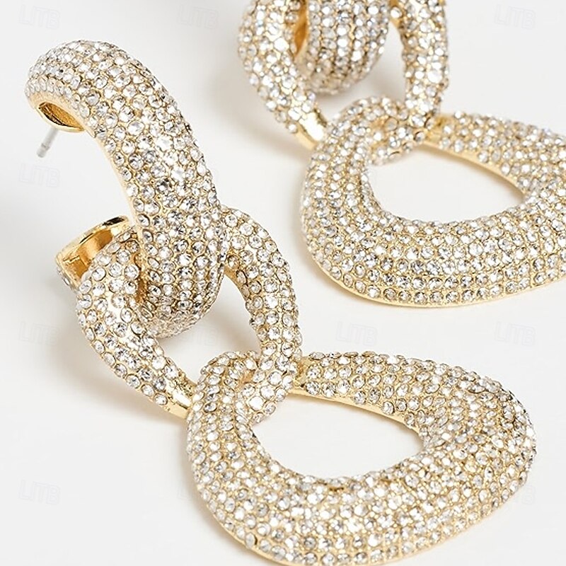 Women's Zircon Stud Earrings Geometrical Precious Fashion Unique Design Imitation Diamond Earrings Jewelry Silver / Golden For Wedding Party Valentine's Day Street 1 Pair3