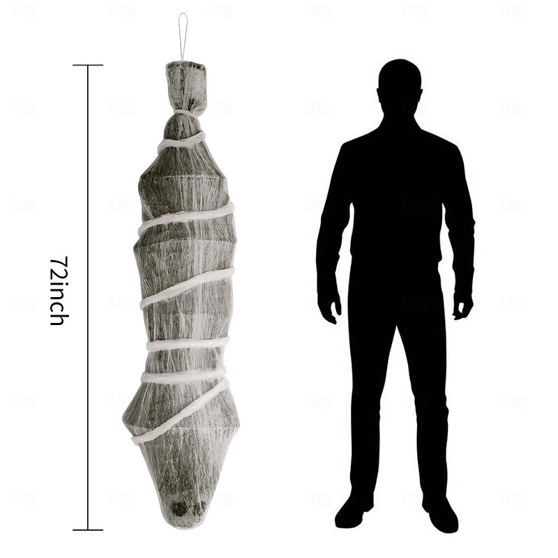 Halloween Decorations Hanging Cocoon Corpse,72 Inch Scary Hanging Cocoon Corpse Propsor,Haunted Yard Indoor & Outdoor Decor Terror Props2