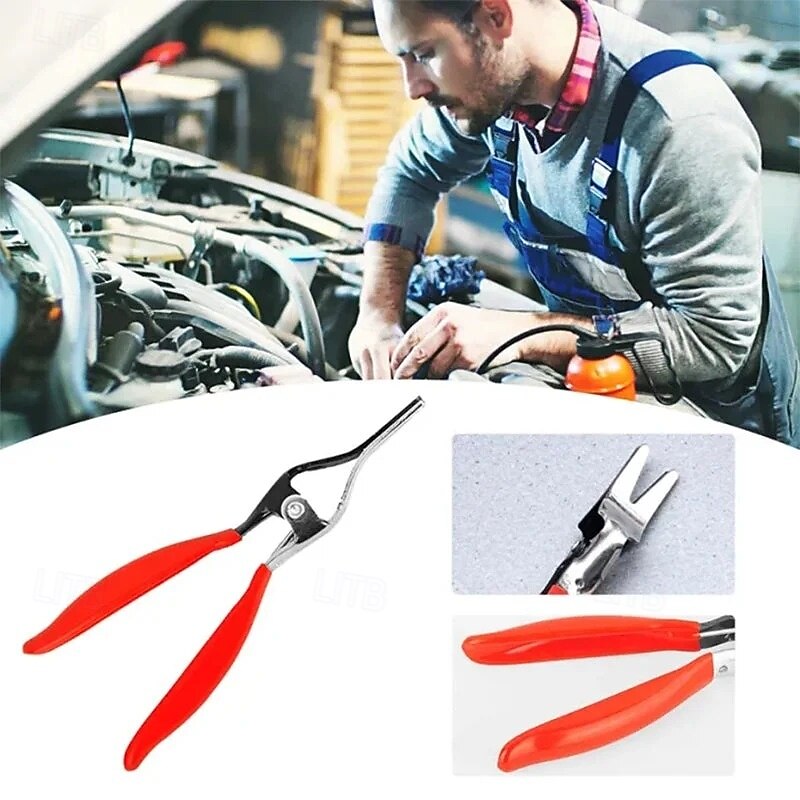Automotive Oil Pipe Separation Pliers Straight Hose Clamp Tool Car Caliper Clamp Removal Pliers Fuel Line Clip Remover Auto Hose Buckle Pinch Tool