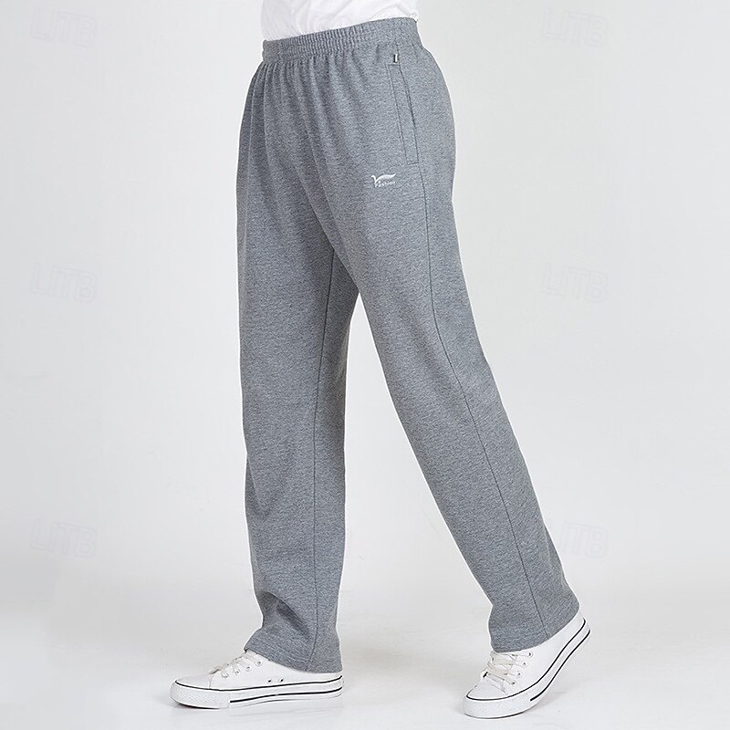 Men's Sweatpants Joggers Trousers Casual Pants Straight Leg Sweatpants Elastic Waist Drawstring Zipper Pocket Solid Colored Comfort Full Length Outdoor Daily Running Fashion Simple Black Blue