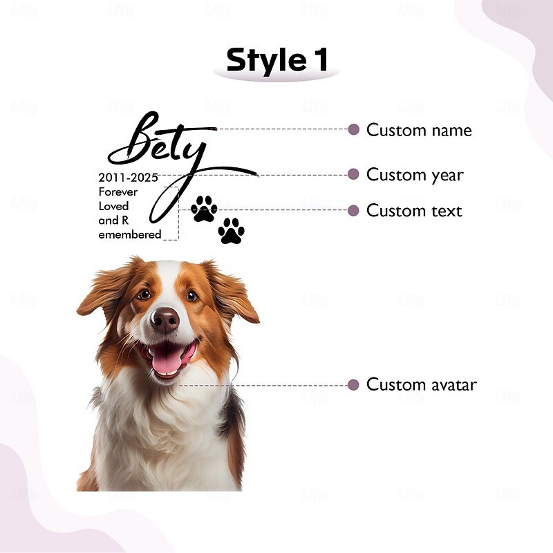 Personalized Pet Cremation Urn Custom Memorial Gift with Custom Name, Year, and Memorial Text, Eternal Keepsake for Cherished Dogs and Cats3