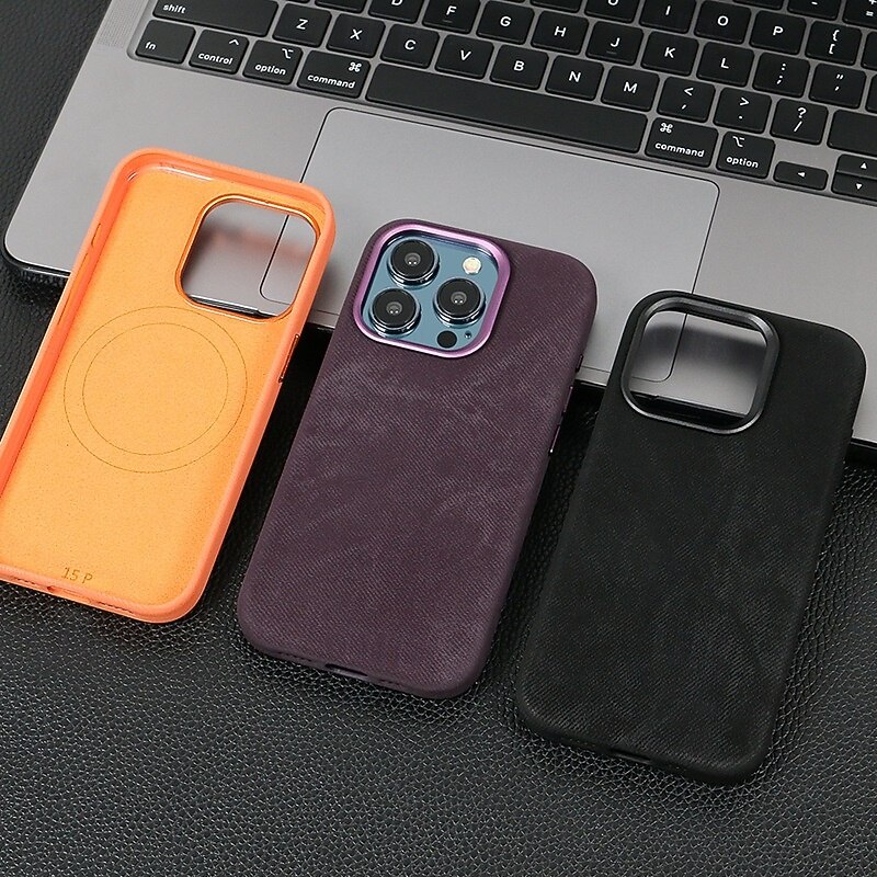 Phone Case For iPhone 16 15 14 Pro Max 13 Pro Max Back Cover Magnetic Shockproof Retro TPU PU Leather2