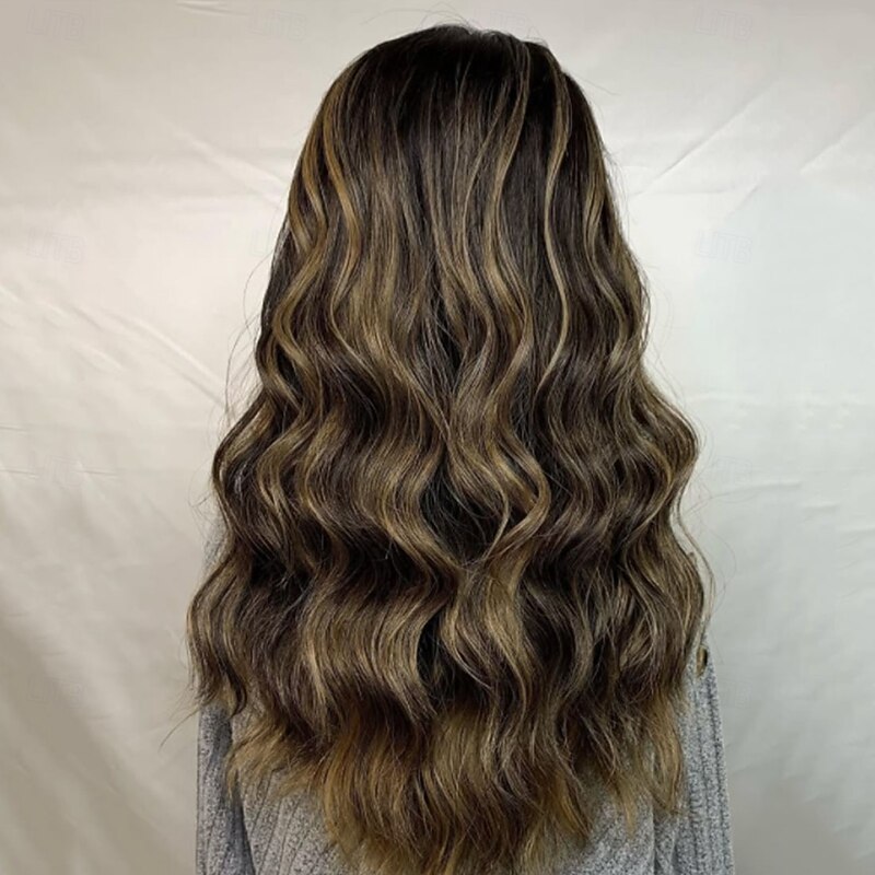 Remy Human Hair 5x5 Closure 13x4 Lace Front Wig Free Part Brazilian Hair Wavy Multi-color Wig 150% 180% Density with Baby Hair Highlighted / Balayage Hair 100% Virgin Glueless Pre-Plucked For Women2