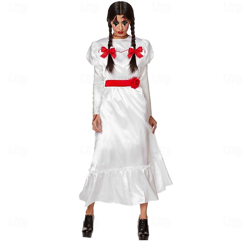 Annabelle Scary Doll Halloween Dress Cosplay Adults' Women's Halloween Carnival Performance Party Easy Halloween Costumes Dress Up2