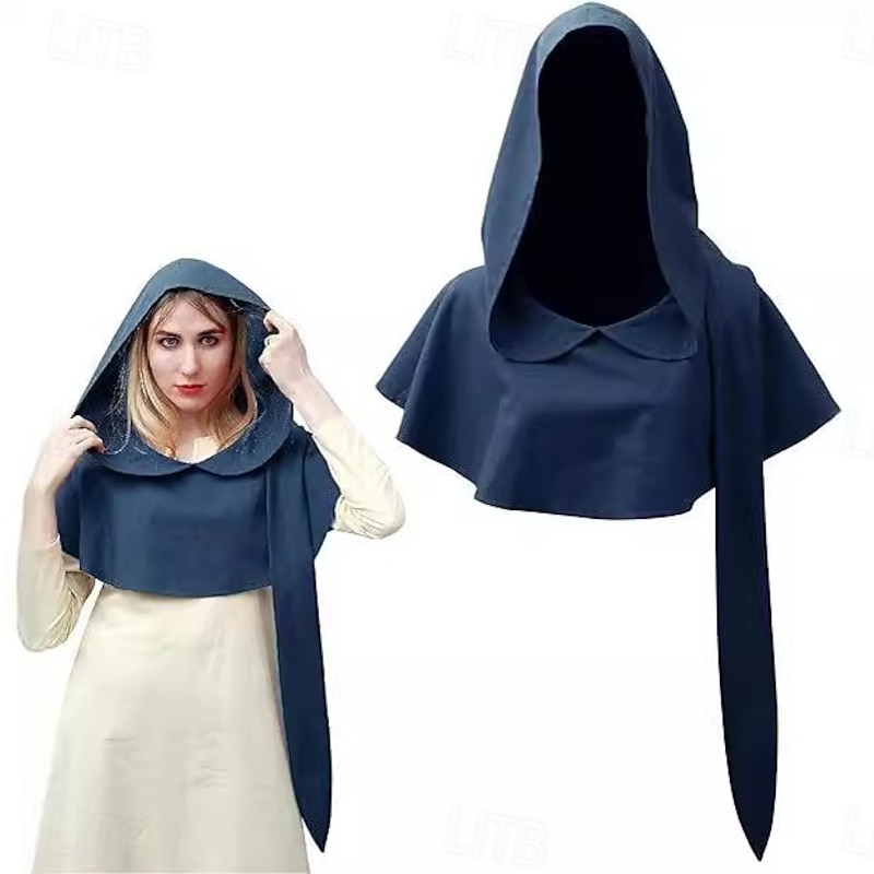 Retro Vintage Medieval Renaissance Cape Hooded Shawls Viking Ranger Fancy Dress Women's Viking Halloween Carnival Performance Party LARP Adults Shawl