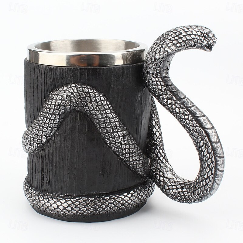 Halloween Mug 304 Stainless Steel Liner Resin Cobra Mug Unique Design Bold Personalized Travel Cup for Home Use Cool and Creative Drinking Accessory3