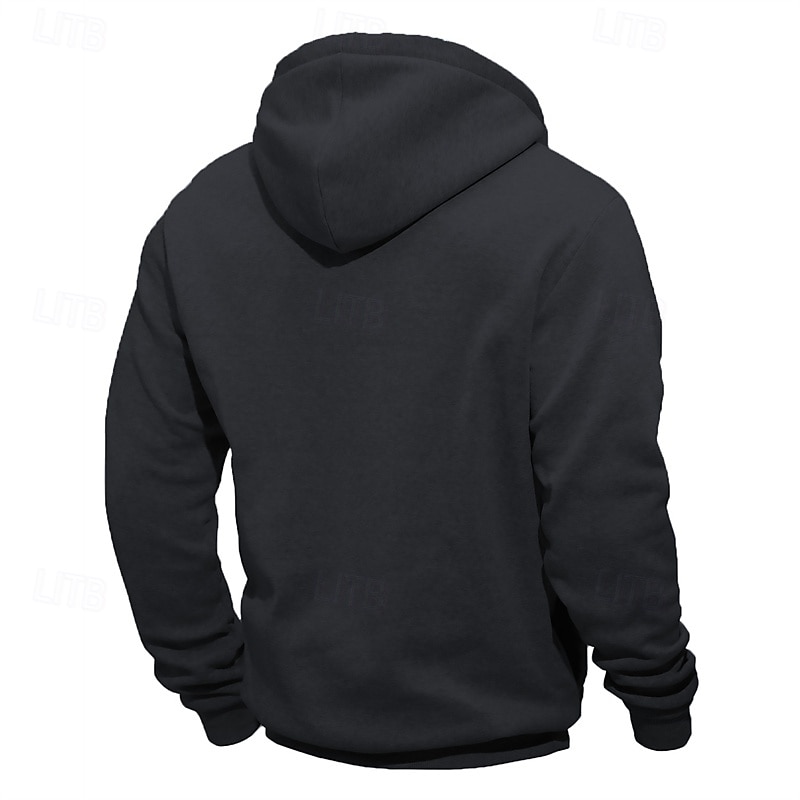 Men's Hoodie Quarter Zip Hoodie Black Navy Blue Khaki Light Grey Dark Gray Hooded Color Block Patchwork Pocket Sports & Outdoor Daily Holiday Polyester Streetwear Basic Casual Spring Fall Clothing4