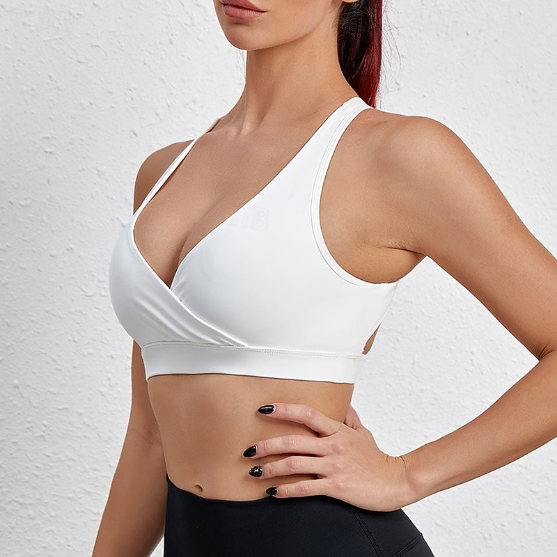 Women's Yoga Bra Sports Bra Underwear Support Breathable Padded Backless Solid / Plain Color Sport Activewear Black White Gym Volleyball Running4