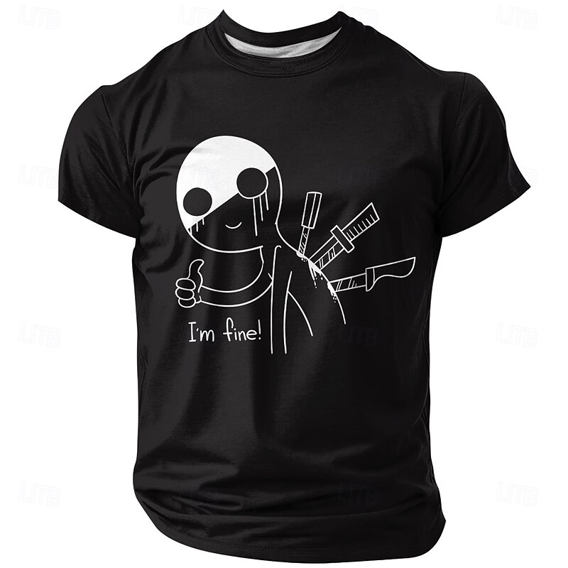 Men's Cartoon Funny Slang T Shirt Short Sleeve T shirt 3D Print Crew Neck Shirt Fashion Daily Basic Street Casual Daily Black Red Blue Summer Spring All Seasons Clothing Apparel S M L XL XXL XXXL4