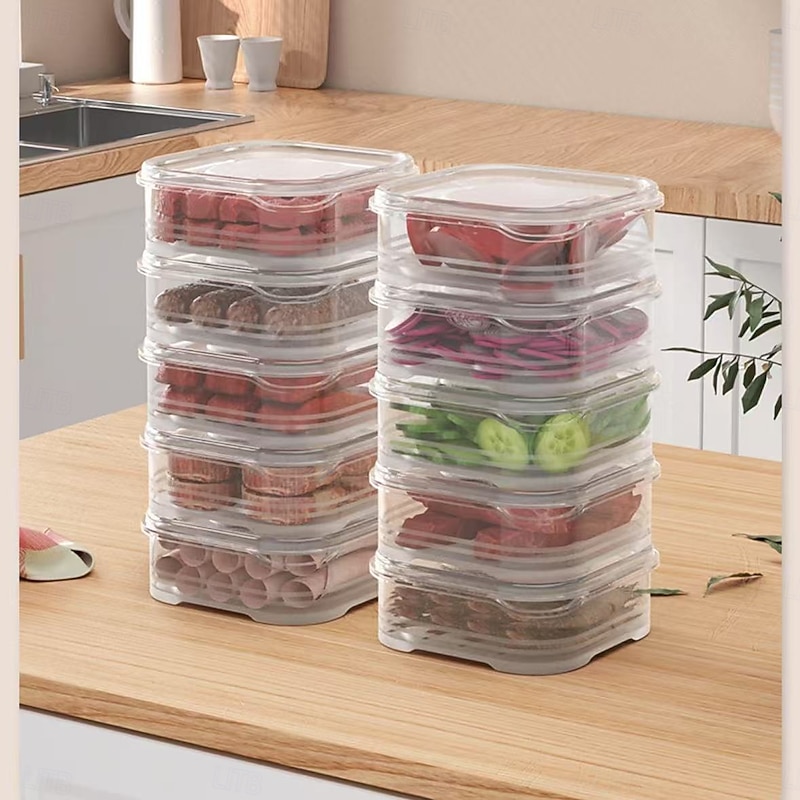 10pcs Airtight Food Storage Containers with Lids, Microwave and Refrigerator Safe Sealed Meal Prep Boxes for Kitchen and Home Organization4