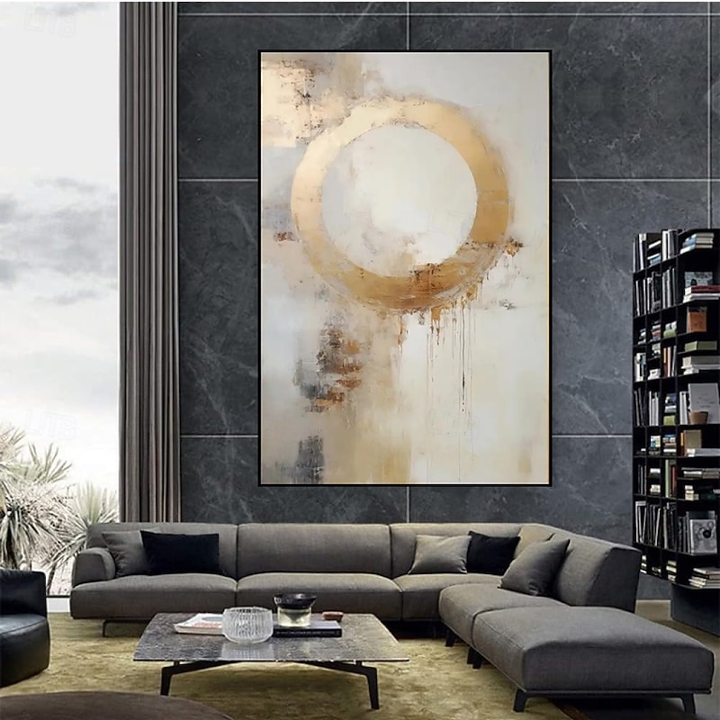 Handmade Oil Painting Canvas Wall Art Decoration Golden Simple Abstract for Home Decor Stretched Frame Hanging Painting/Rolled Frameless Unstretched Painting3
