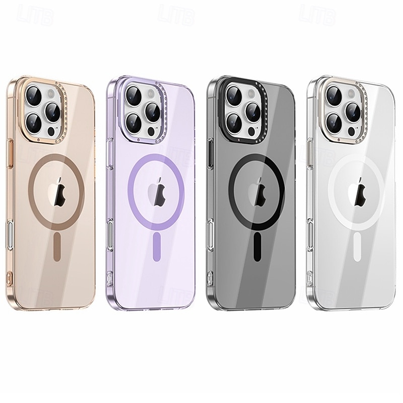 Phone Case For iPhone 16 15 14 Pro Max Back Cover with Stand Holder Magnetic Support Wireless Charging Retro PC