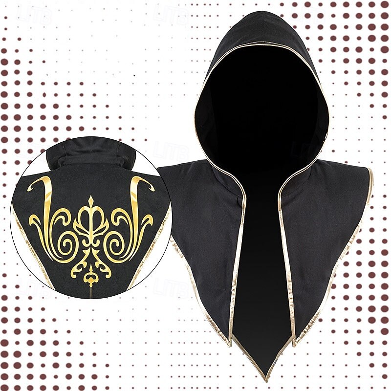 Retro Vintage Medieval Renaissance Cloak Hooded Cloak Viking Priest Fancy Dress Men's Halloween Carnival Performance LARP Adults Cloak