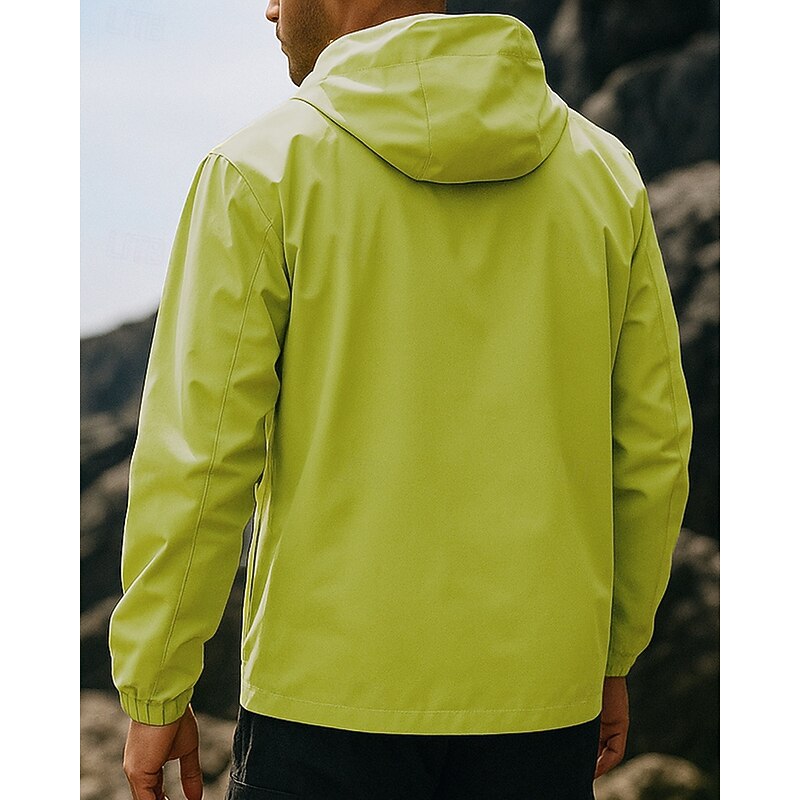 Men's Windbreaker Softshell Jacket Hiking Jacket Outdoor Waterproof Windproof Hiking Outfits Hiking Clothes Spring Autumn / Fall Top Camping / Hiking / Caving Running Solid Color Green2