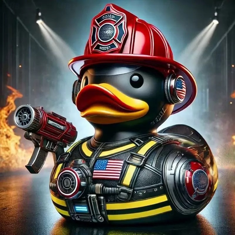 Police and Firefighter Duck Resin Figurines, Creative Everyday Hero Duck Statues for Home or Office Decor, Cute Desktop Ornament Gift for Adults and Kids2