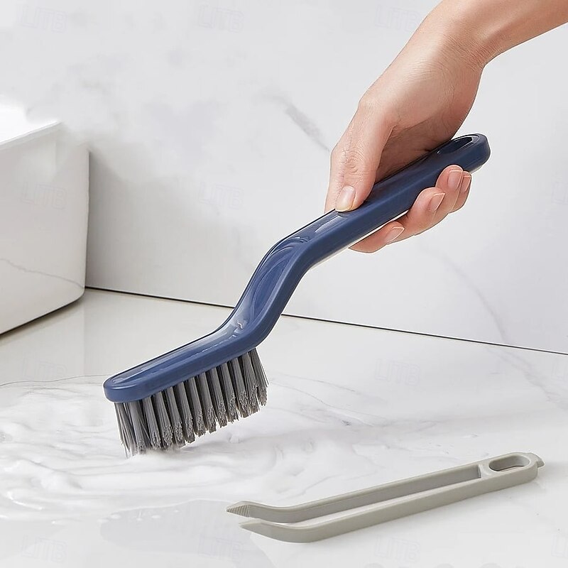 Multifunctional Floor Seam Brush Bathroom Kitchen Crevice Cleaning Tool with Stiff Bristles for Tile Gaps Window Tracks Grout Corners and Narrow Hard-to-Reach Areas
