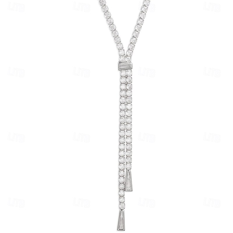 Long Necklace Rhinestones Women's Fashion Artistic Beads Wedding Y Shaped Necklace For Wedding Party Daily2