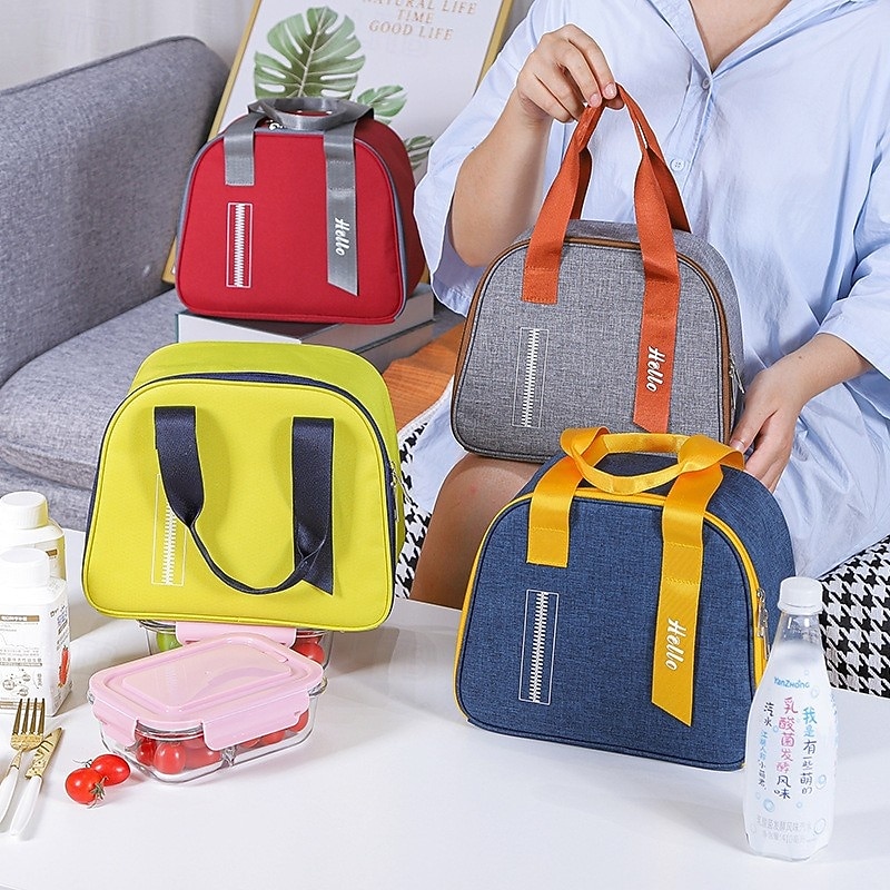 Lunch Bag for Women and Men for Back to School Office Picnic Hiking Beach Insulated Bento Bag Portable Handheld Lunch Tote for Students Outdoor Picnic Cooler Fresh Keeping Lunch Box Carrier