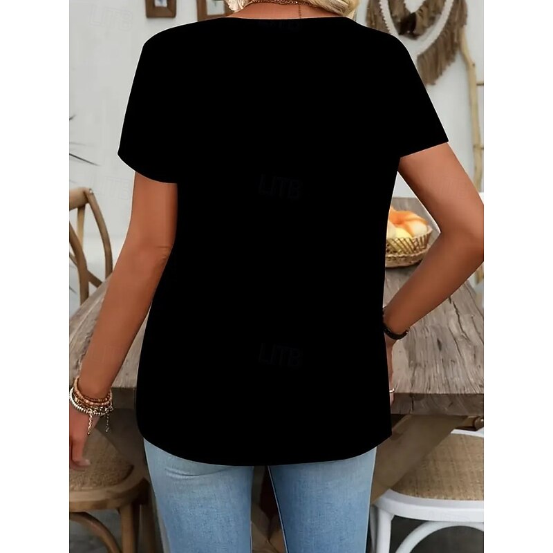 Halloween Women's T shirt Monster Graphic Stylish Classic Casual Short Sleeve Crew Neck Round Neck Regular Tops Daily Going out Weekend Print Black Orange Dark Gray Summer Spring Teasing husband2