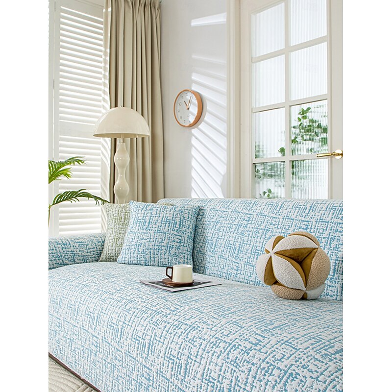 1 Cooling Elastic Sofa Cover – Anti-Slip & Splash-Proof, Fully Wrapped Thick Fabric Couch Protector, Dust-Proof & Non-Fading, Machine Washable, Fits Corner Sofas and 1/2/3/4 Seaters3