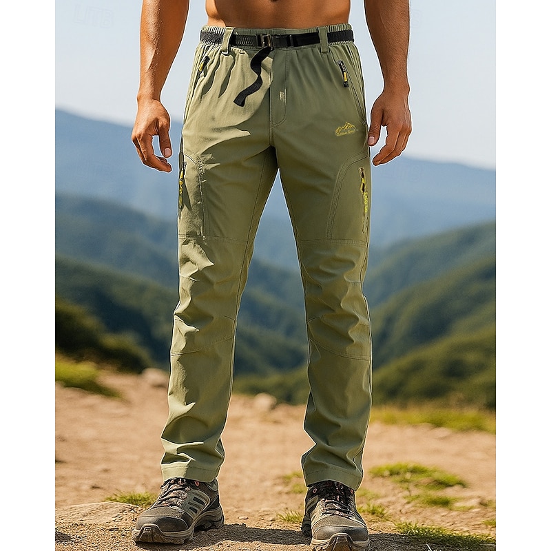 Men's Hiking Pants Trousers Hiking Trousers Hiking Rain Pants Outdoor Regular Fit Waterproof Windproof Lightweight Bottoms Pocket Black Army Green Camping / Hiking Running S M L XL XXL3