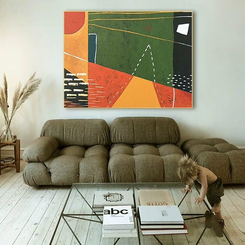 Handmade Oil Painting Canvas Wall Art Decoration Modern Abstract Texture Picture for Home Living Room Decor Rolled Canvas (No Frame)