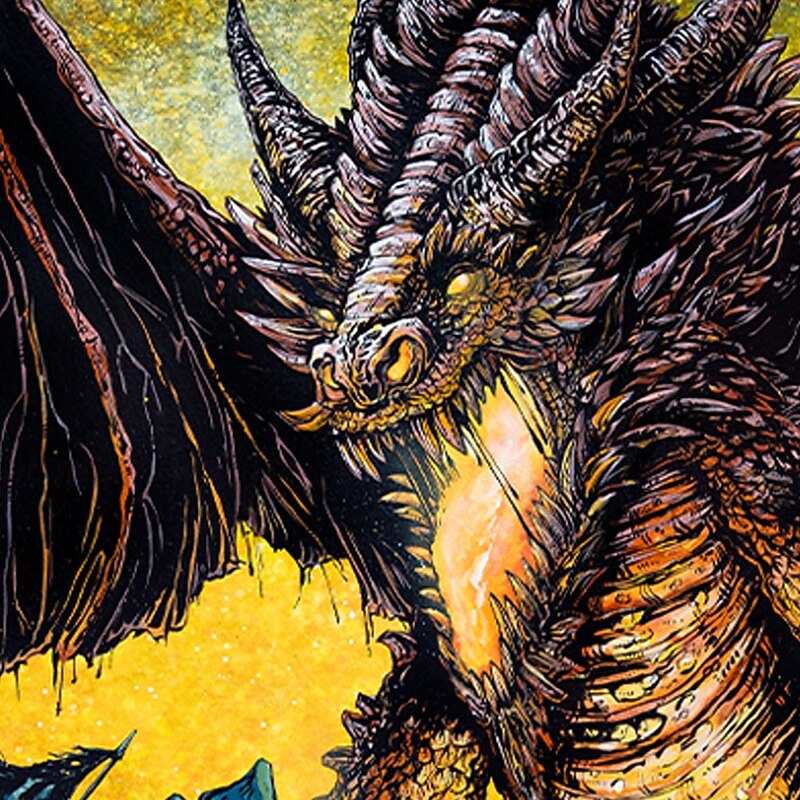 Into The Fire by David Lozeau Men's Animal Dragon Button Up Shirt Long Sleeve Designer Shirt Limited Artist Edition2