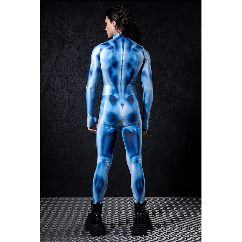 Muscle Halloween Bodysuit Full Body Catsuit Scary Costume Adults' Men's Halloween Carnival Day of the Dead Performance Party Club Easy Halloween Costumes Dress Up3