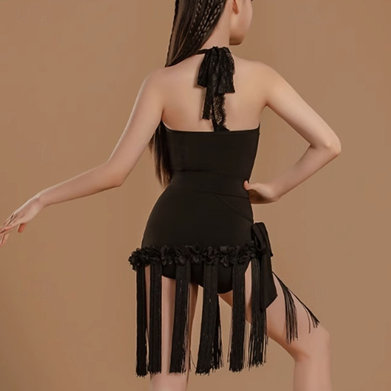 Kids' Dancewear Skirts Tassel Girls' Performance Daily Wear Sleeveless High Crystal Cotton2