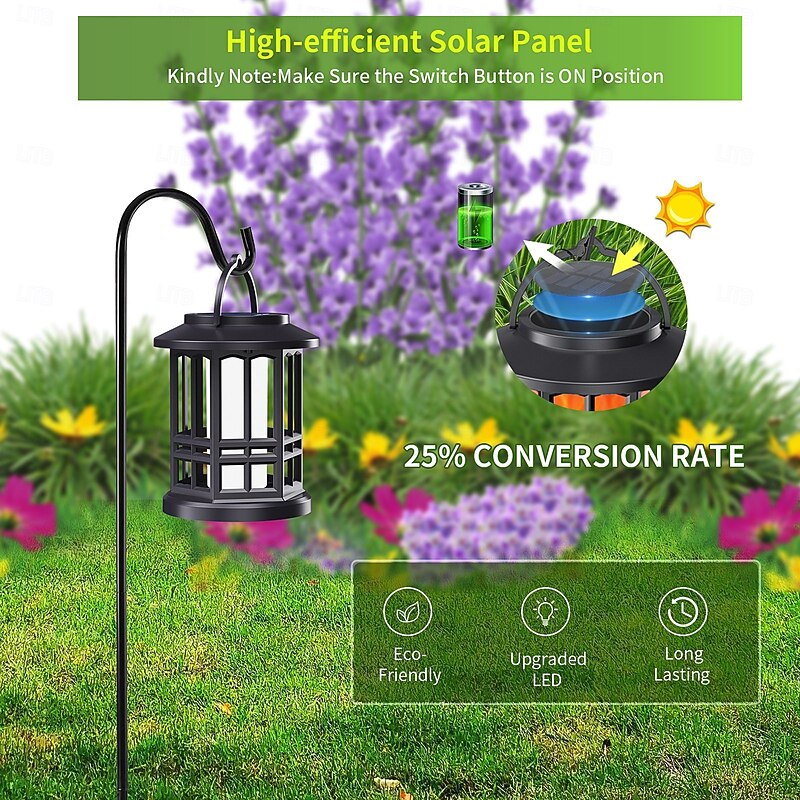 1 Pc Halloween Christmas Outdoor Waterproof Solar Simulation Flashing Flame Lantern 28 LED Beads Courtyard Garden Lawn Path Terrace Hanging Light Pendant Decorative Light Landscape Light4