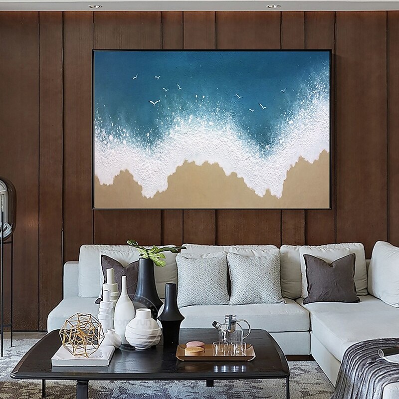 Handmade Oil Painting Canvas Wall Art Decoration Modern Abstract Sea and Beach Landscape for Home Decor Rolled Frameless Unstretched Painting3