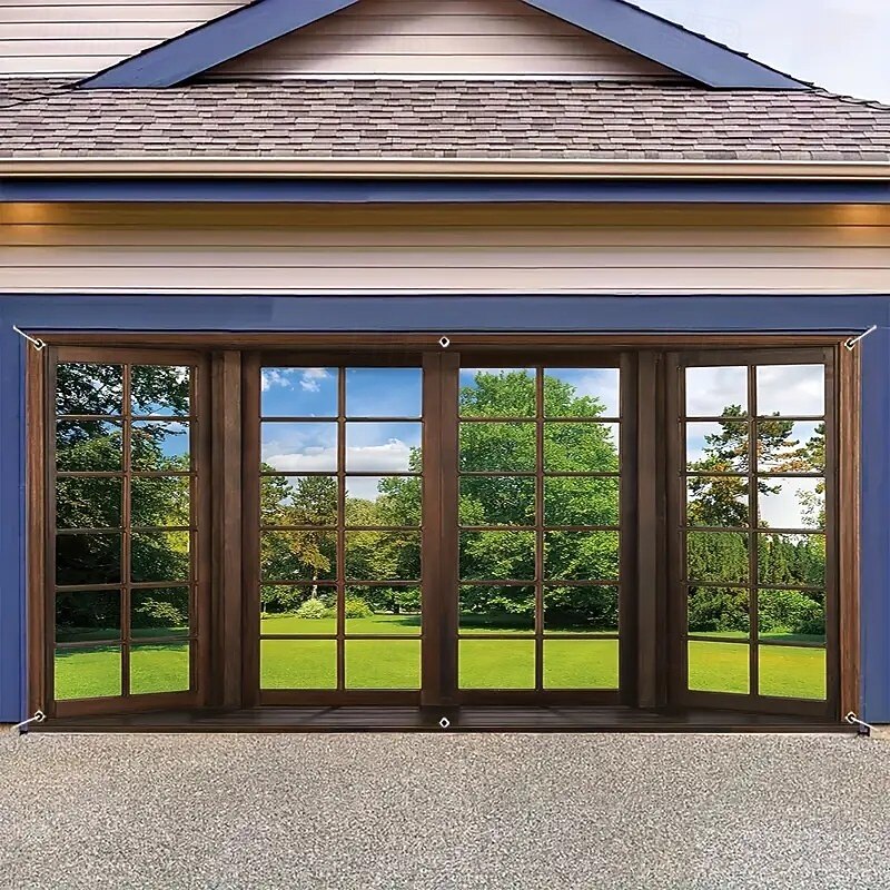 Outdoor Garage Door Cover Fall Autunm Scenery  Banner Large Tapestry Backdrop Decoration for Holiday Outdoor Garage Door Home Wall Decorations