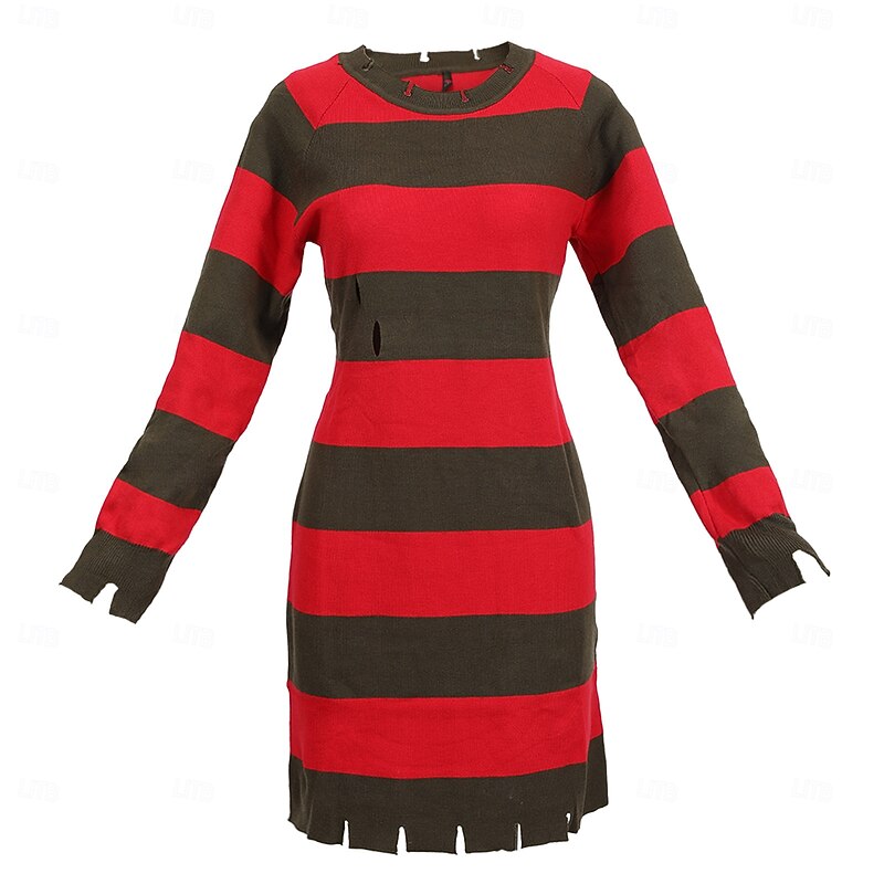 Freddy Krueger Halloween Dress Sweater Jumper A Nightmare on Elm Street Horror Scary Costume Adults' Women's Halloween Carnival Performance Party Easy Halloween Costumes Dress Up2