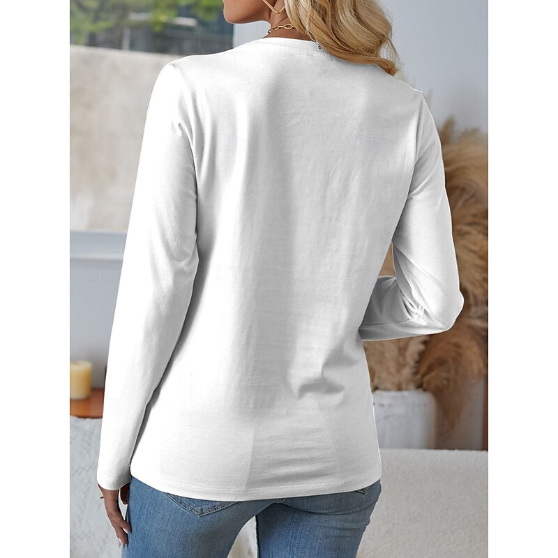 Women's T shirt Crew Neck Long Sleeve Tunic Graphic Animal Giraffe Vintage Stylish Modern  Regular Tops Daily Weekend Print Yellow Light Brown Blue Brown Green Fall2