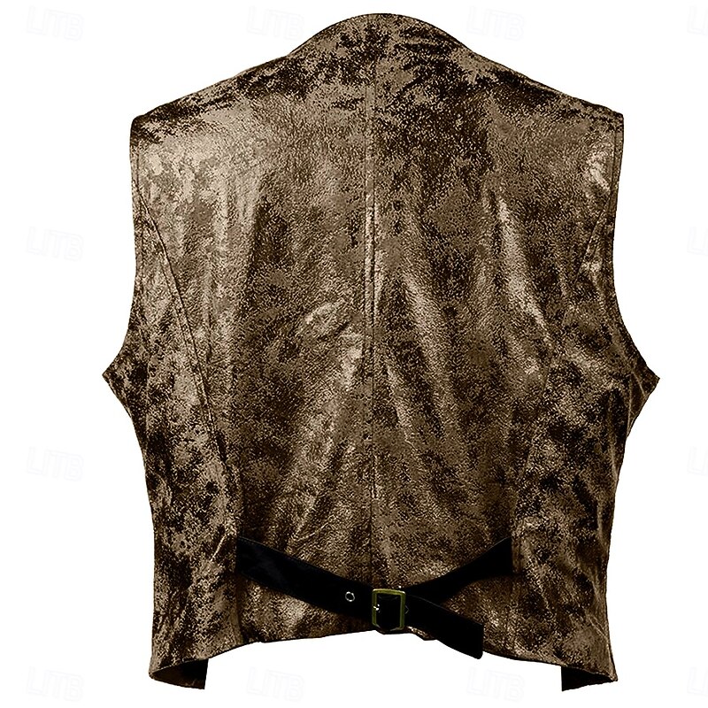 Rococo Baroque Victorian Vest Waistcoat West Cowboy Solid Color Fancy Dress Men's Carnival Carnival Event / Party Bachelorette Party Adults' Vest Spring Fall Winter3