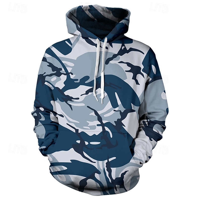 Men's Hoodie Blue Brown Green Hooded Camouflage Pocket Sports & Outdoor Daily Holiday Polyester Streetwear Basic Casual Spring Fall Clothing Apparel Hoodies Sweatshirts  Long Sleeve2