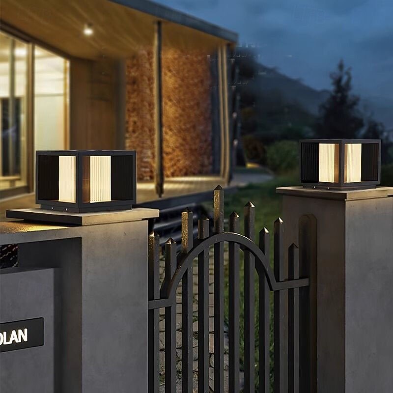Modern Metal & Acrylic LED Solar Outdoor Wall Lights, Warm White, 30/20cm Size, 110-120V/220-240V, Waterproof Sensor Switch3