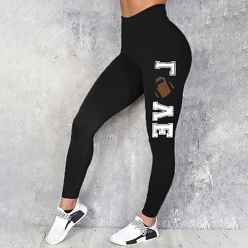 Women's Leggings Streetwear Casual Full Length NaturalPantsHalloween Skull Geometic Elastic Waist Printing Comfortable Outdoor Vacation Holiday Dark Chocolate Navy White / Black Black and White Fall2