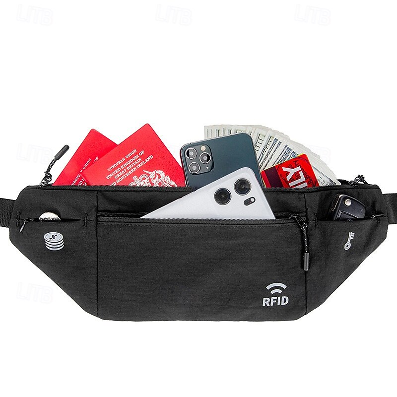 Waist Pouch Bag Running Belt Fanny Pack Sport Waist Pack for Marathon Jogging Running Sports Bag Lightweight Water Resistant Anti-theft Zipper Nylon Men's Women's Running Bag2