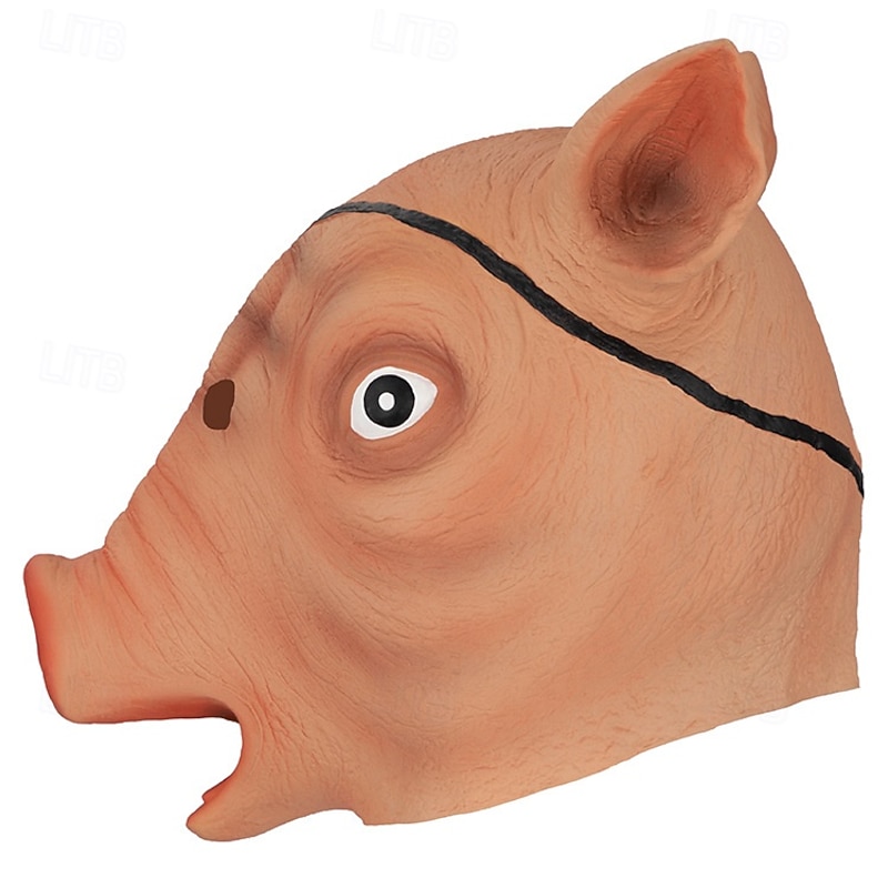 Halloween Creepy Pig Head Mask for Adults, Realistic Scary Costumes Latex Face Mask, Horror Full Head Pig Mask for Haunted House, Cosplay, and Masquerade Party Decor4