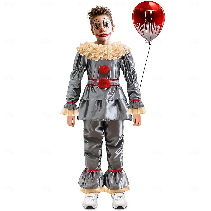 Clown Pennywise Halloween Costume It Horror Scary Costume Kid's Boys' Girls' Halloween Carnival Performance Party Easy Halloween Costumes Dress Up