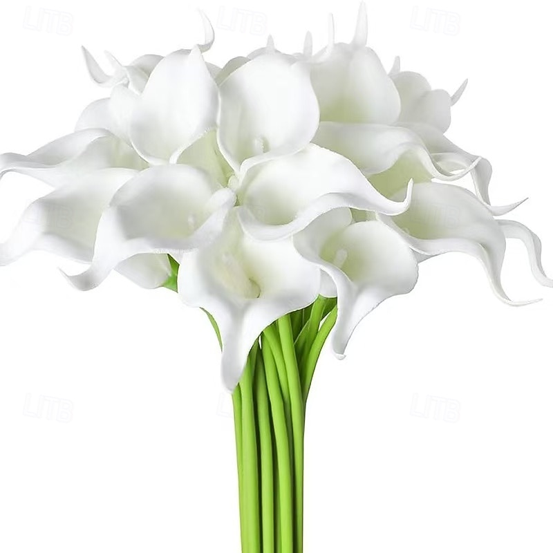 20 Bundles Artificial Lily, Calla Lily, and Lotus Flower Stems in 18 Colors, Realistic Faux Flowers for Valentine's Day, Mother's Day, Wedding Bouquets, Photography Props, Outdoor and Indoor Decor4