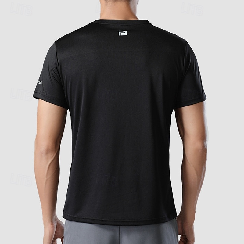 Men's Performance Shirt Sport Tee Shirt Short Sleeve Crew Neck Top Outdoor Quick Dry Sweat wicking anti-odor Breathable Polyester Black White Yellow Fishing Tennis Running4